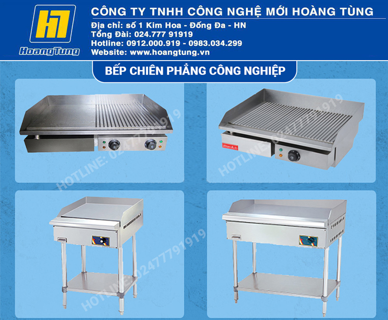 Bếp Chiên Phẳng Công Nghiệp gas và bếp chiên phẳng công nghiệp điện