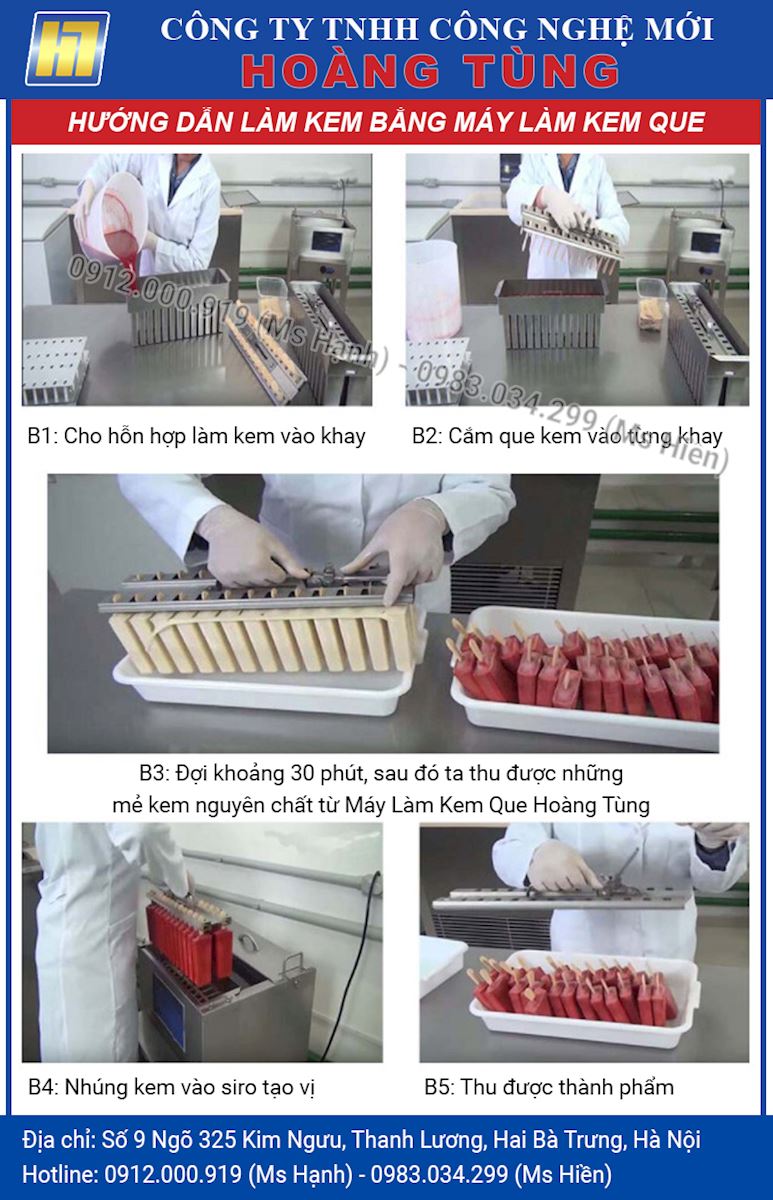 Các bước làm kem từ Máy Làm Kem Que