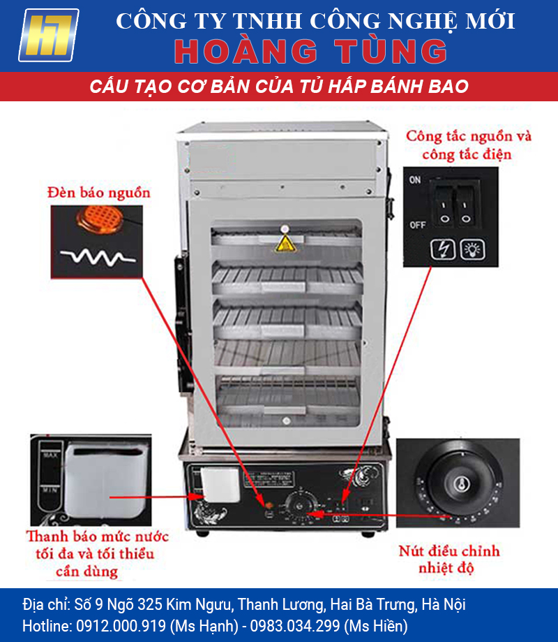 Cấu tạo Tủ Hấp Bánh Bao chuyên dụng